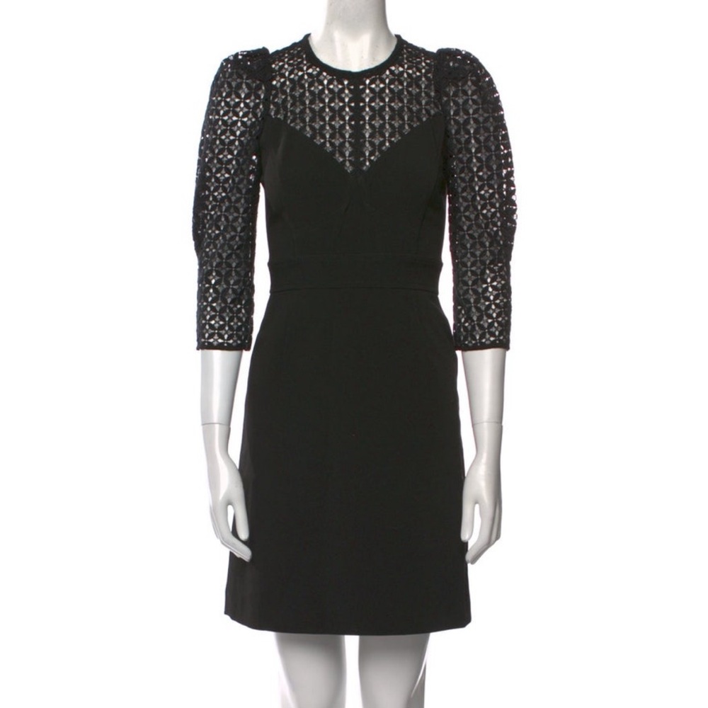 Sandro Black Dress with Lace xs